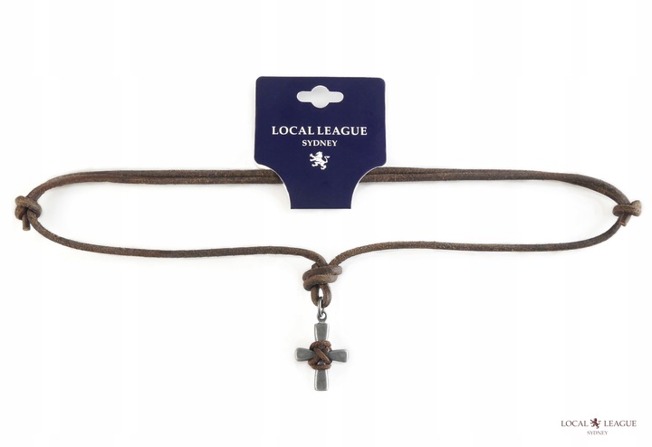 NASZYJNIK MĘSKI WISIOREK KRZYŻYK AUSTRALIA REGULACJA DŁUGOŚCI KRZYŻ RZEMIEŃ