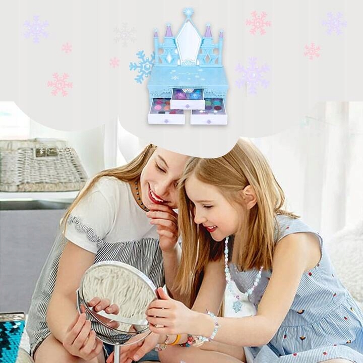 KUFEREK KOSMETYKÓW ZAMEK ZESTAW DO malowania makijażu i paznokci dla dzieci