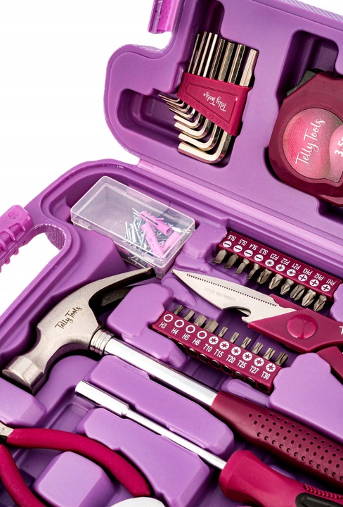 ZESTAW RÓŻOWYCH NARZĘDZI DLA SAMODZIELNYCH KOBIET 135 ELEMENTÓW NA PREZENT