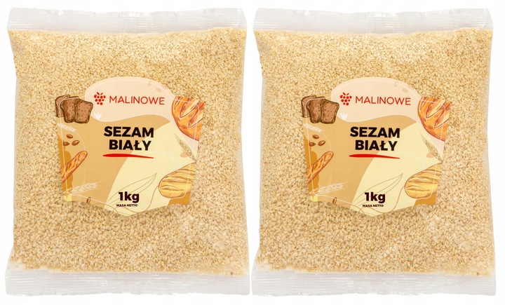 ZESTAW SEZAM BIAŁY ŁUSKANY 2x1kg SEZAM ZIARNO DOSKONAŁY WYSOKA JAKOŚĆ