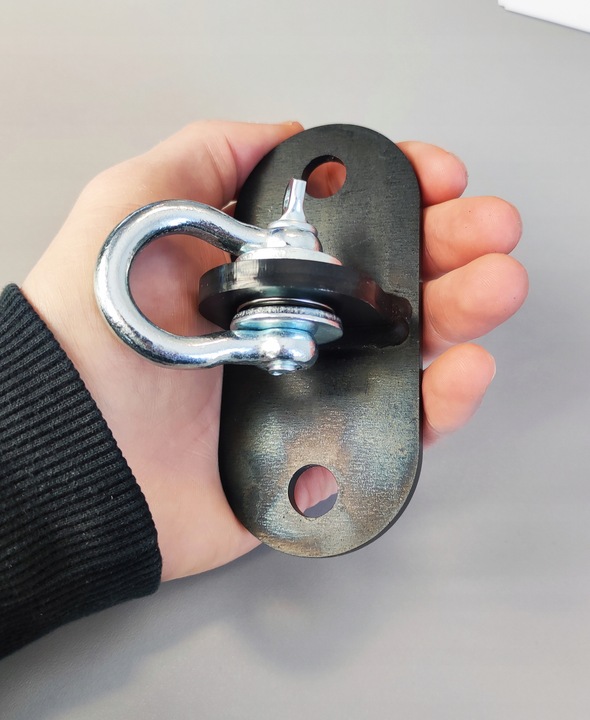 Uchwyt łożyskowany hak huśtawkowy mocowanie sufitowe OCYNKOWANE na czarno