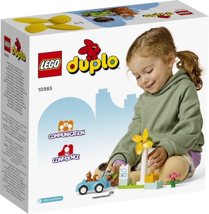 LEGO DUPLO 10985 Turbina wiatrowa i samochód dla dzieci 2+ prezent torba