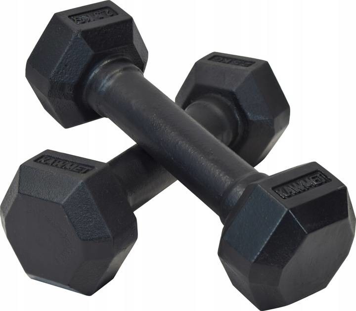 ŻELIWNA HANTLA HEXAGONALNA HEX 2x2,5 KG ZESTAW