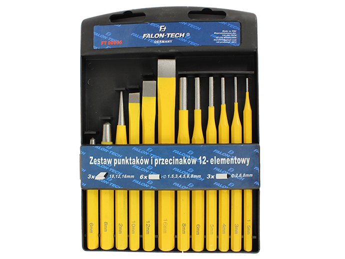 PRZECINAK DO METALU PUNKTAK WYBIJAK ZESTAW 12el.