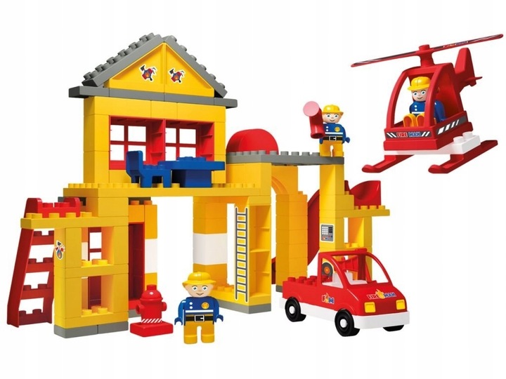 KLOCKI DLA DZIECI UNICO STRAŻ POŻARNA KONSTRUKCYJNE 96 ELEMENTÓW