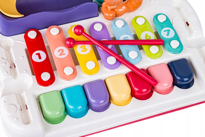 Interaktywny Tor kulkowy GRA MAGNETYCZNA NAKARM PTASZKA CYMBAŁKI PIANINO