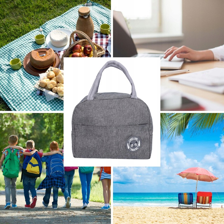 TORBA TERMICZNA śniadaniowa do pracy na jedzenie lunch torebka plażowa