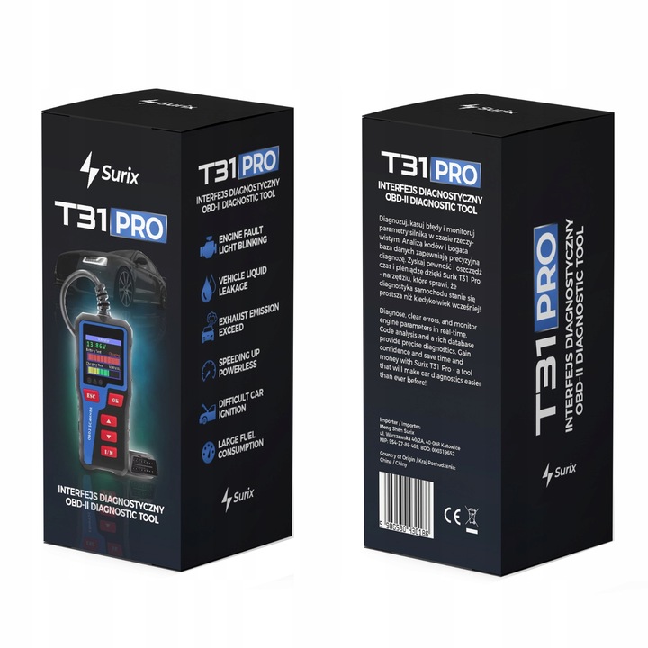 INTERFEJS DIAGNOSTYCZNY TESTER OBD2 JĘZYK POLSKI SKANER PL MENU POPRAWIONY