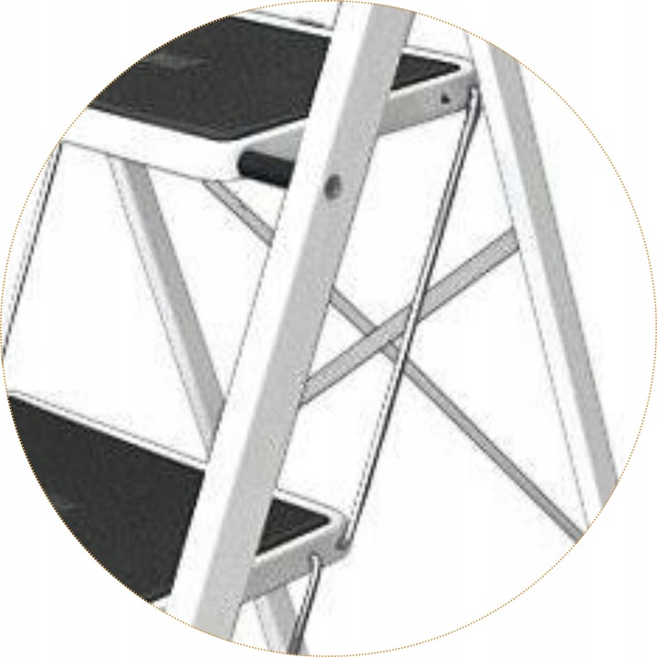 DRABINA SKŁADANA BIAŁA WĄSKA 3STOPNIOWA 150kg ATEST CERTYFIKAT EU ePlatinum