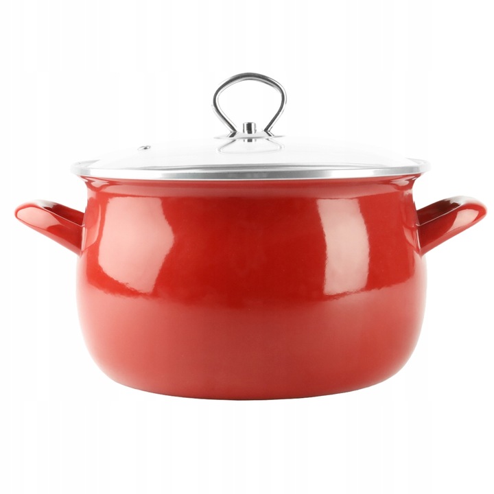 Garnek emaliowany czerwony HELENA 6,5L Gaz Indukcja Tradycyjny