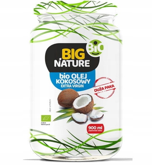 Big Nature Olej Kokosowy Extra Virgin Bio Eko naturalny 900ml