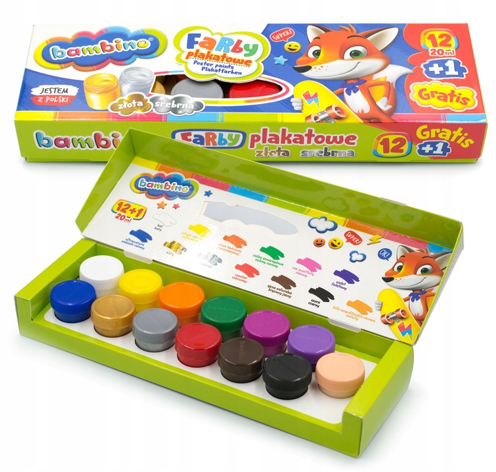 BAMBINO FARBY PLAKATOWE 12 KOL + 1 20 ML
