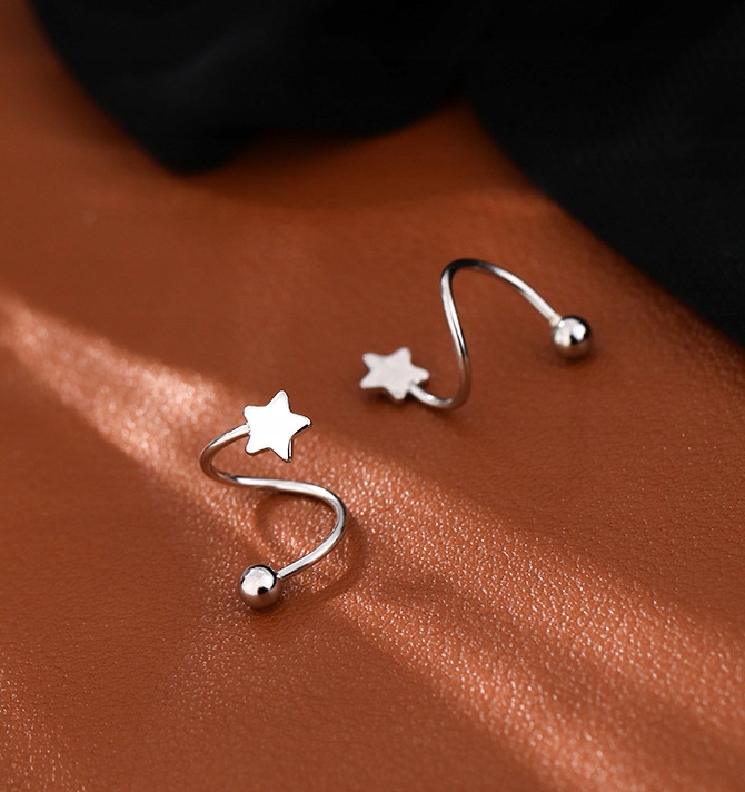 Kolczyki Srebrne PRÓBA 925 SREBRO z Gwiazda Sztyfty WKRĘTKI Damskie