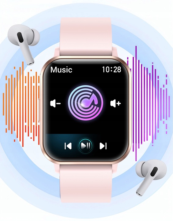 ZEGAREK SMARTWATCH CIŚNIENIE PULS ROZMOWY POL MENU