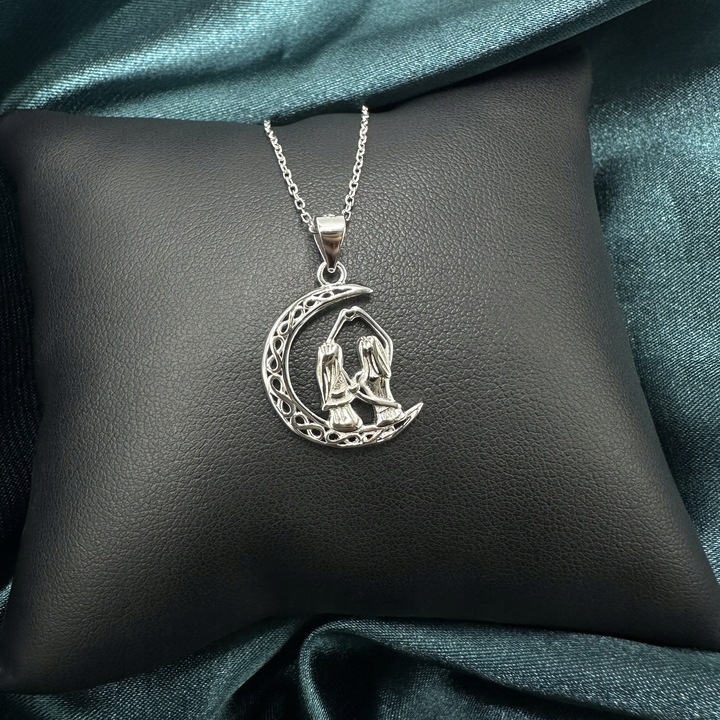 Srebrny Naszyjnik Księżyc Nieskończoność Symbol Przyjaźni Prezent dla Mamy