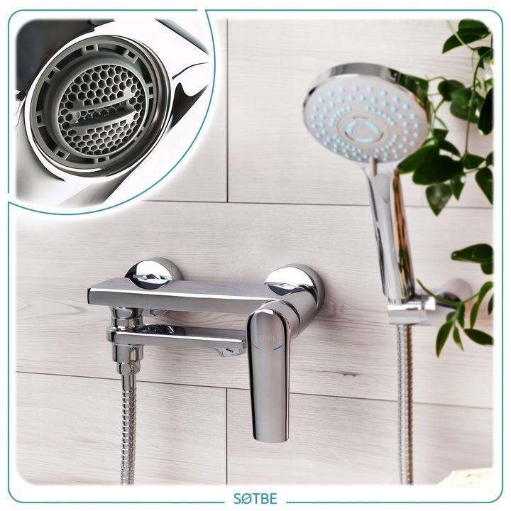 Bateria wannowa ścienna z ruchomą wylewką Kran do wanny z prysznicem SOTBE