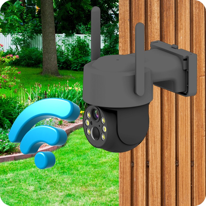 SOLARNA KAMERA WIFI 4MPX SMART ZEWNĘTRZNA OBROTOWA IP BEZPRZEWODOWA SZARA