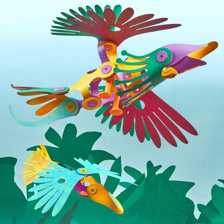 CLIXO CL-0149 Tropikalne Ptaki Kretywne magnetyczne klocki konstrukcyjne