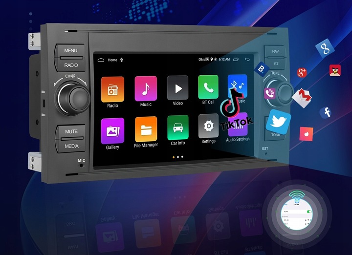 RADIO SAMOCHODOWE ANDROID FORD KUGA S-MAX C-MAX CARPLAY USB RDS GPS WIFI BT