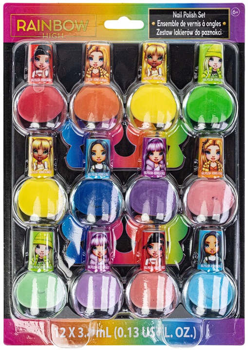 RAINBOW HIGH DUŻY ZESTAW 12 LAKIERÓW DO PAZNOKCI IDEALNY NA PREZENT +GRATIS