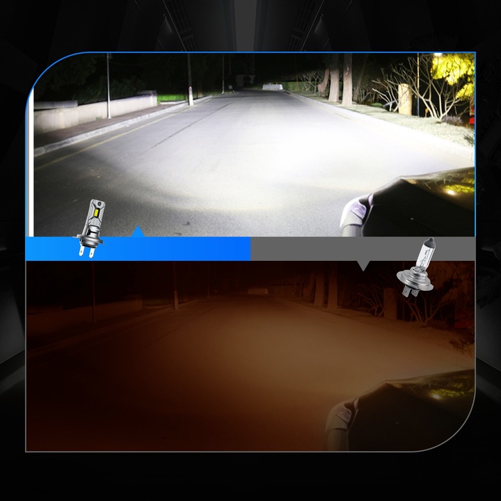 ŻARÓWKI LED H7 +600% BARDZO MOCNE BIAŁE 6500K 1:1 CANBUS 12V