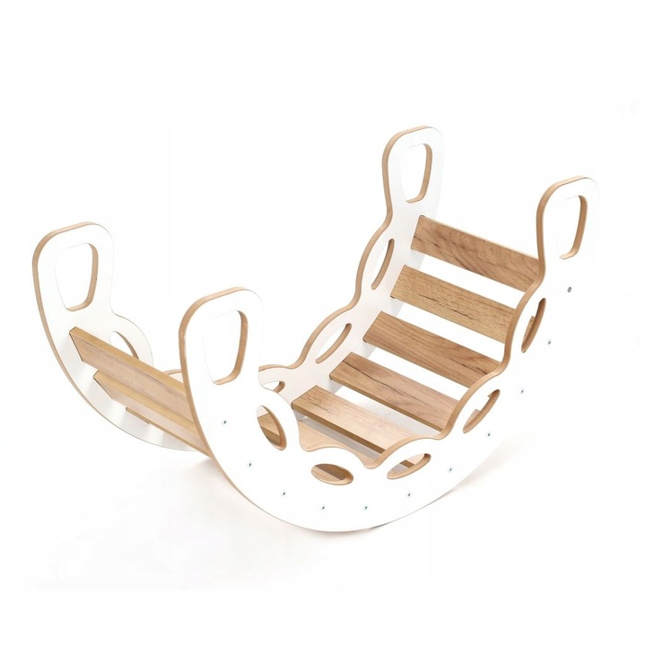 Bujak Montessori + ścianka/zjeżdżalnia biało-dębowy BM-310