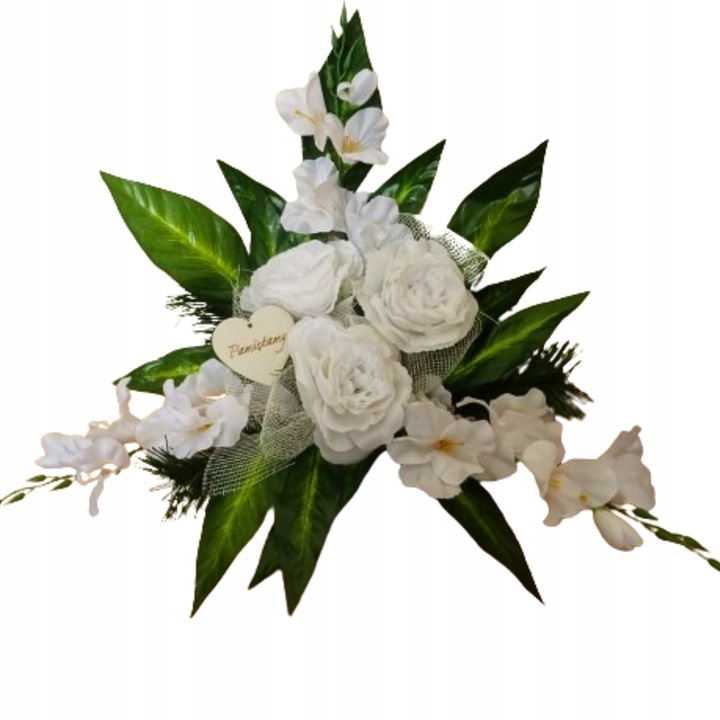 STROIKI NA CMENTARZ kompozycja stroik na grób kwiaty sztuczne w doniczce