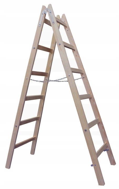 Drabina drewniana rozstawna 2x6 stopni malarska Standard