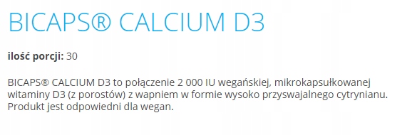 Bicaps Calcium D3 wapno FORMEDS 60 kapsułek