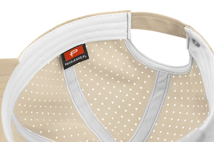CZAPKA z Daszkiem Bejsbolówka Oddychająca Głęboka JASNOBEŻOWA Pako Jeans