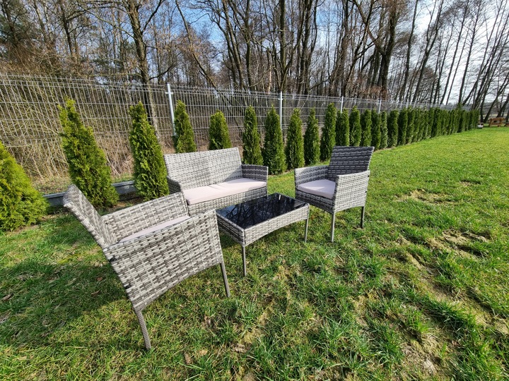 Zestaw Mebli Ogrodowych HDM technorattan Garden szary 4 el. Balkon meble