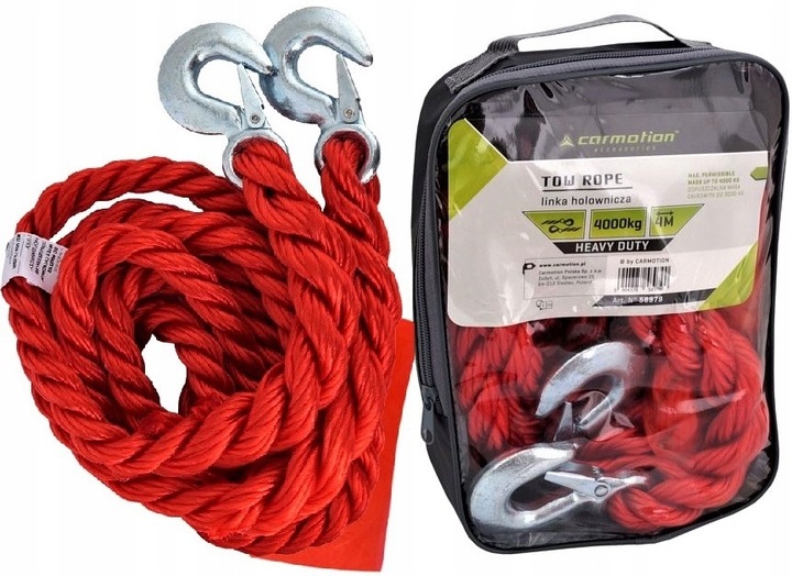 LINKA HOLOWNICZA DMC DO 4000 KG PLECIONA Z HAKAMI, 4 M, HEAVY DUTY