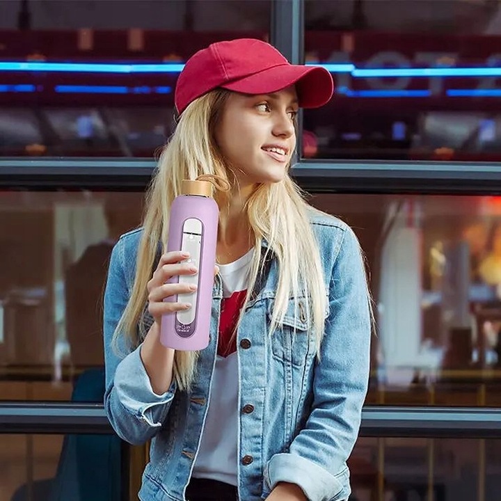 BIDON BUTELKA SZKLANA SZCZELNA NA WODĘ KUBEK POJEMNIK NA NAPÓJ SHAKER 1L