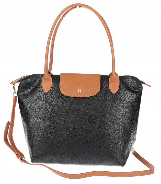 Torebka Damska Shopperka Pojemna A4 Modna Torba Listonoszka PU682 czarna