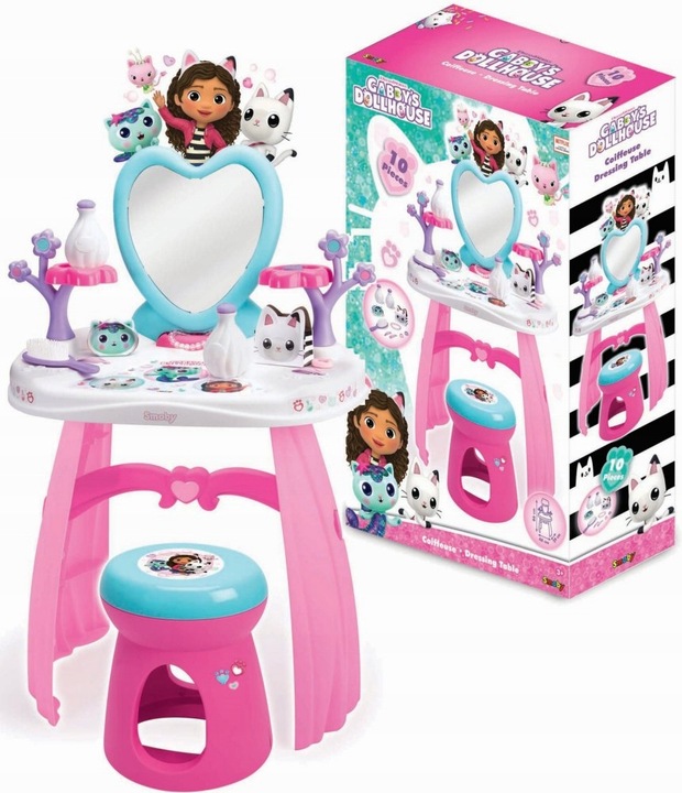 Koci Domek Gabi Toaletka z krzesełkiem Salon Piękności 10 Akcesoriów Smoby