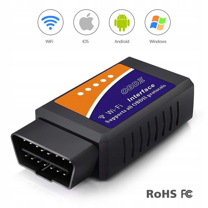 Interfejs diagnostyczny ELM327 WiFi OBD2 iPhone Android Adapter Windows