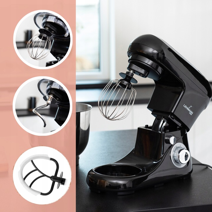 ROBOT PLANETARNY KUCHENNY MIKSER 3 MIESZADŁA HAK MISA OBROTOWA UCHWYT MOCNY