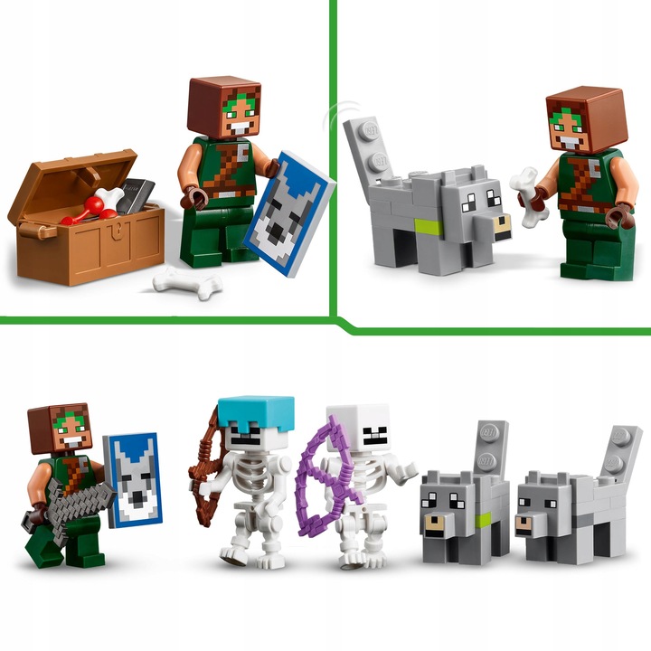LEGO Minecraft 21261 Wilcza Twierdza Zamek Treser Wilków 2x Szkielet 2xWilk