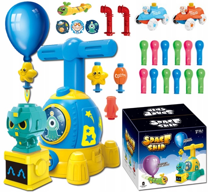 Samochód WYRZUTNIA BALONÓW XXL DUŻY ZESTAW Rakieta AUTKA AERODYNAMICZNE