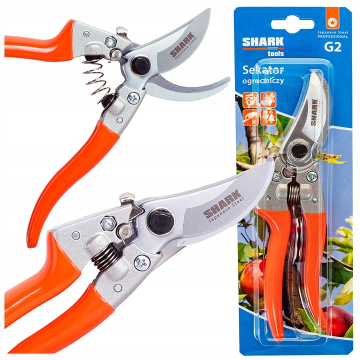 SEKATOR DO GAŁĘZI I KRZEWÓW OGRODOWY SHARK G2 RĘCZNY NOŻYCOWY 20,5 cm lekki