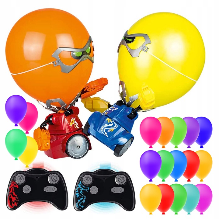 Auto Roboty Walczące Zdalnie Sterowane Balony + 2 Piloty + Zestaw 20 Balon