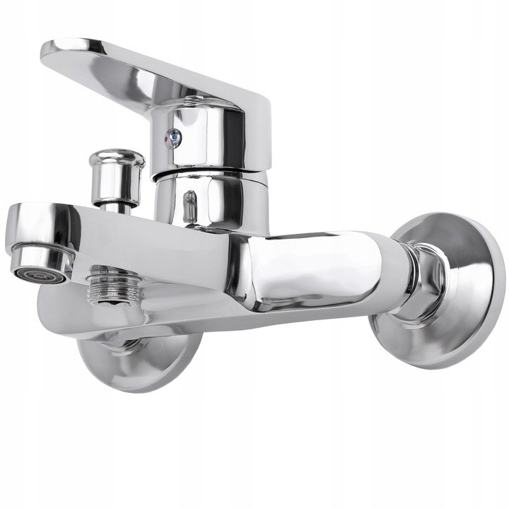 Bateria wannowa ścienna chrom srebrna z prysznicem kran do wanny YOKA HOME
