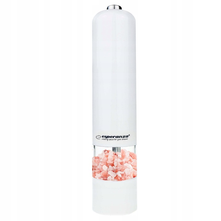 2X MŁYNEK DO PIEPRZU SOLI ELEKTRYCZNY BIAŁY CZARNY