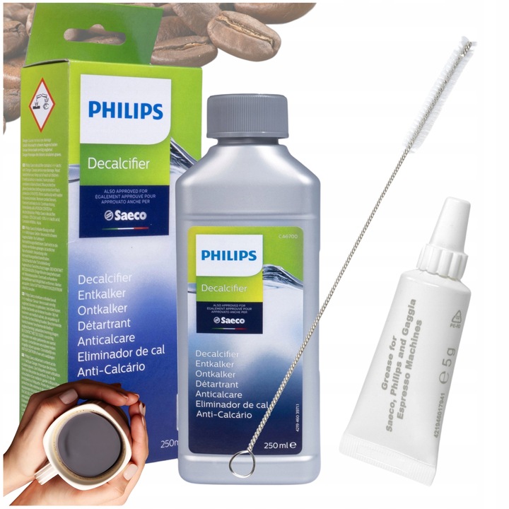 Odkamieniacz do ekspresu Philips Latte Go + smar + szczoteczka czyszcząca