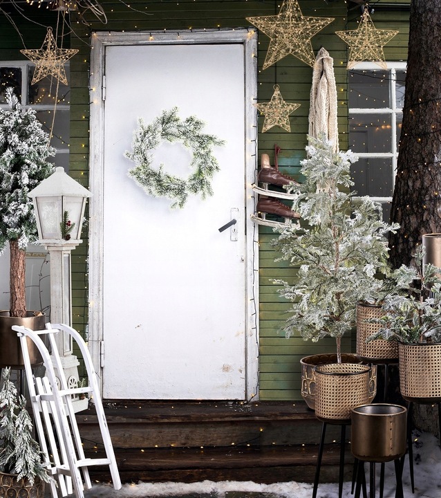 Ozdoba Gwiazda Led złota gwiazdka zawieszana w okno na ścianę drzwi 30 cm