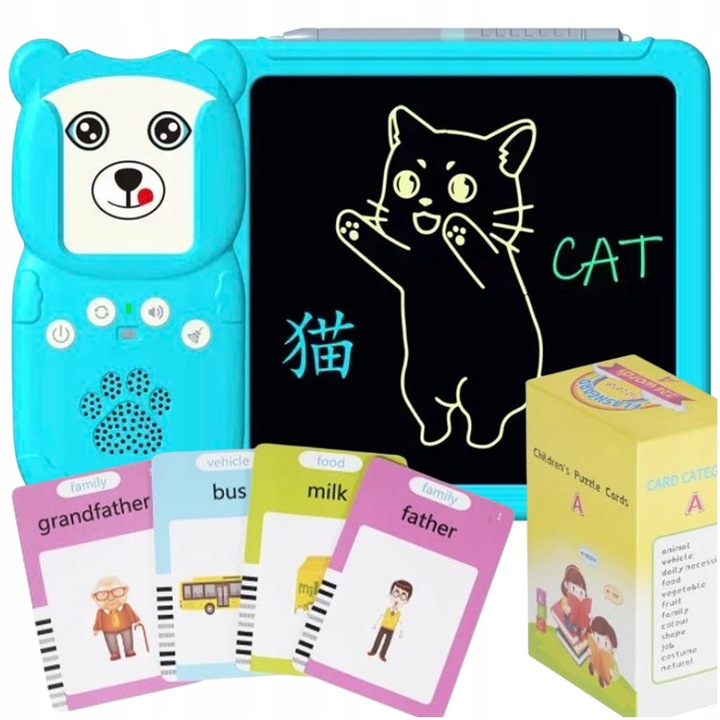 CZYTNIK KART DO NAUKI ANGIELSKIEGO SŁÓWEK DLA DZIECI 112 KART 224 SŁÓWKA