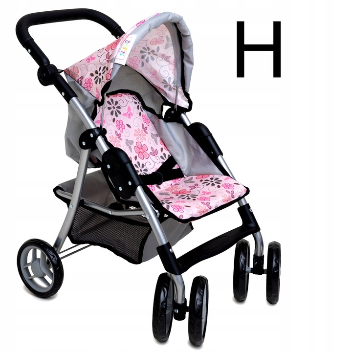 WÓZEK DLA LALEK spacerowy DUŻA spacerówka Doris składany regulowana rączka