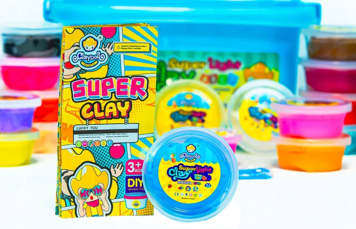 ZESTAW Magiczna PLASTELINA MASA PLASTYCZNA PIANKOLINA 24szt +WALIZKA +Akces