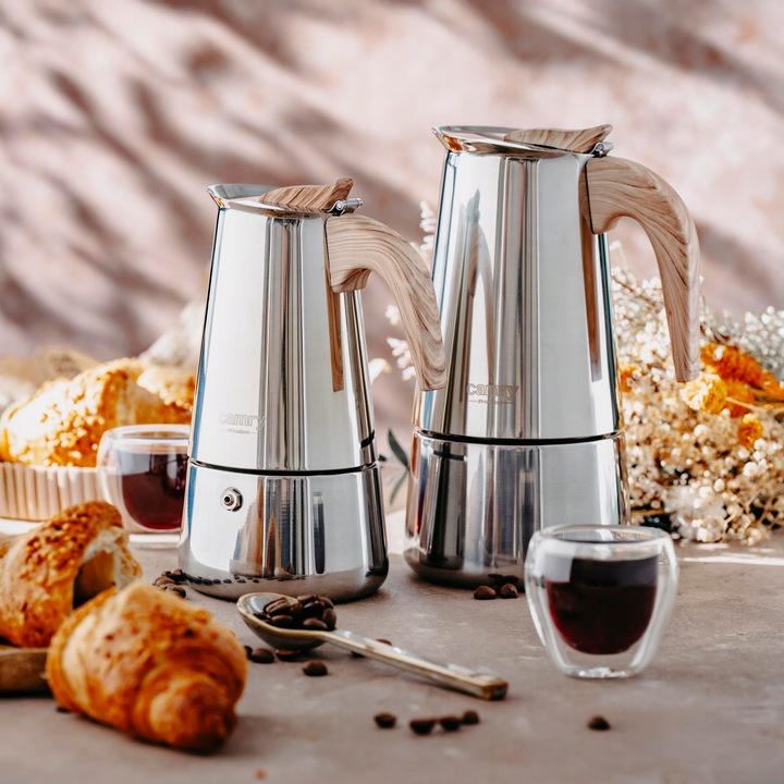 Kawiarka Zaparzacz do kawy 450ml Działa na indukcji, Gaz, Stalowa Camry