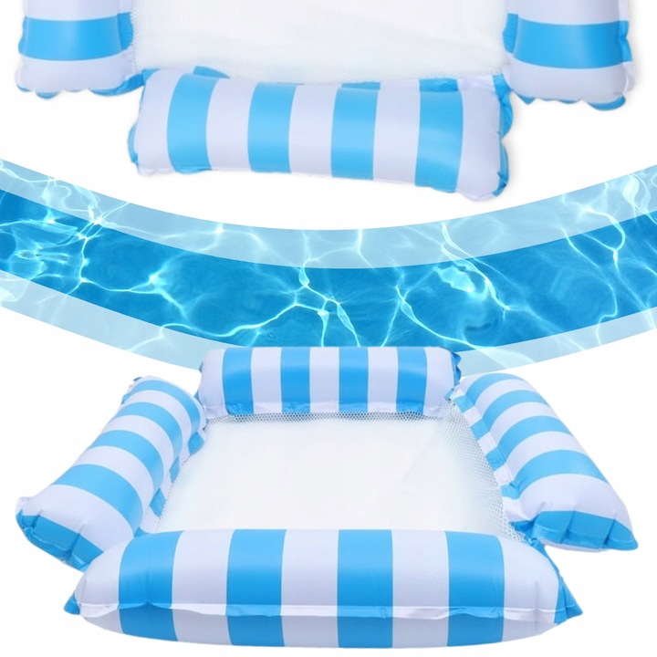 HAMAK WODNY MATERAC DO PŁYWANIA DMUCHANY Z SIATKĄ DO BASENU LEŻAK PLAŻOWY